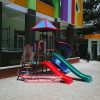 Bộ vận động cầu trượt 2 sàn mặt nạ mèo chuột